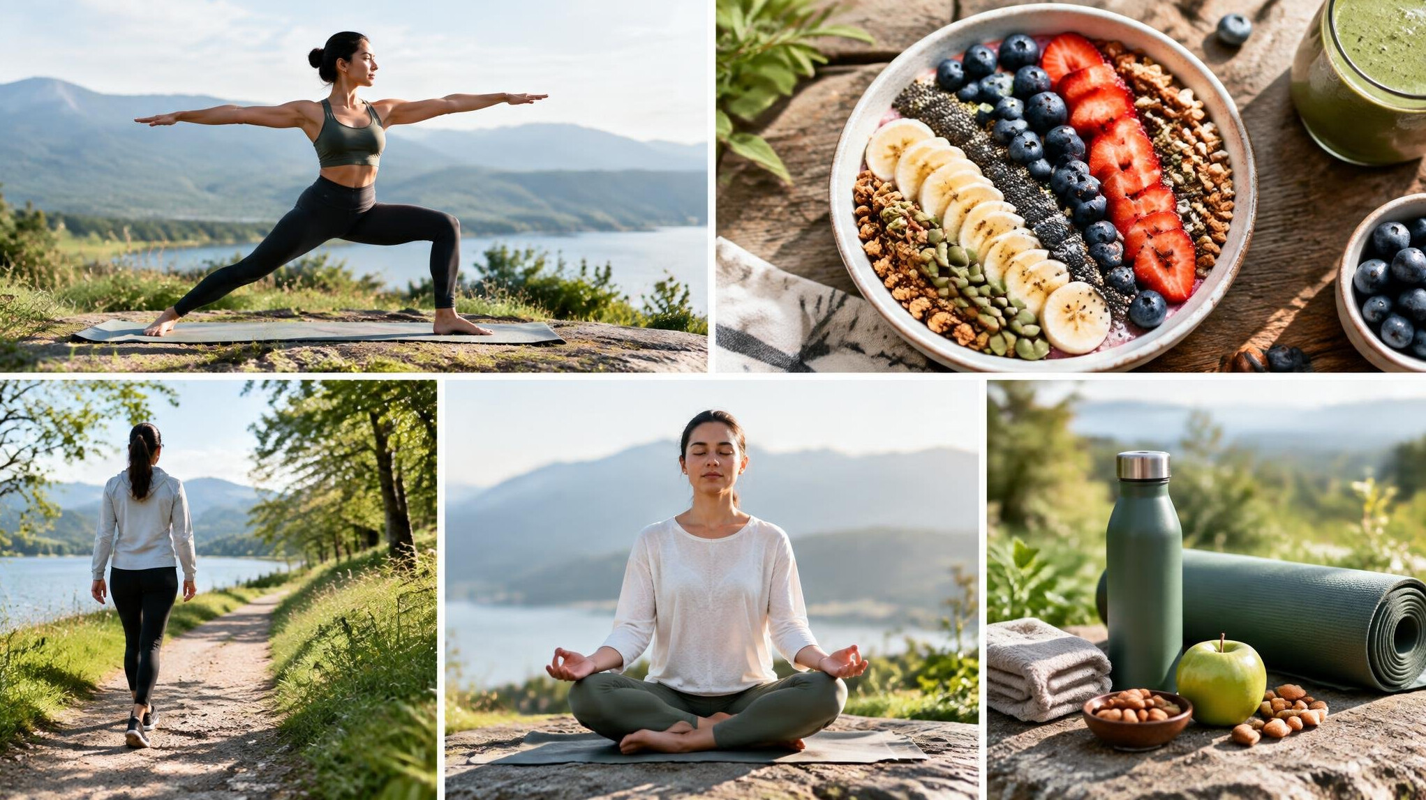 person practicing yoga in nature