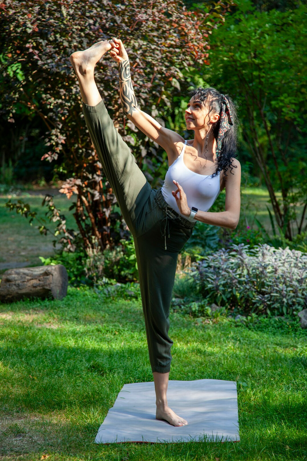 woman practicing yoga for energy