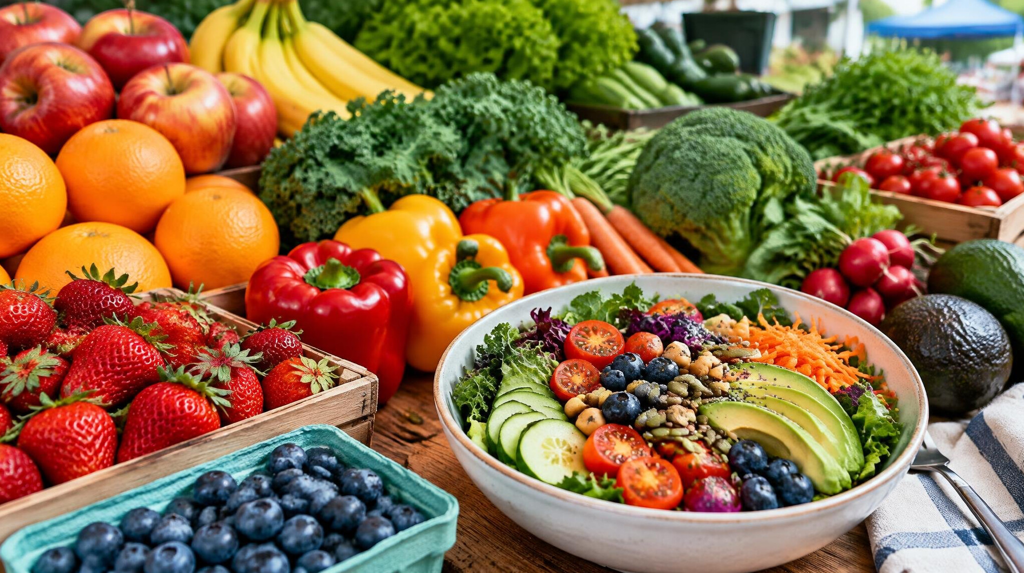 colorful fruits and vegetables